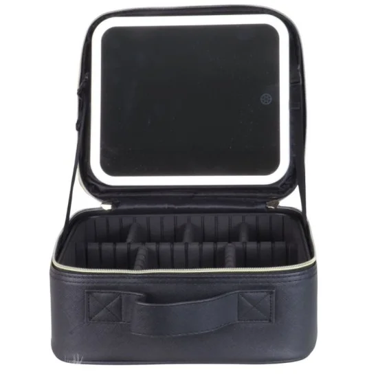 Orca Makeup Bag with Illuminated Mirror - Black